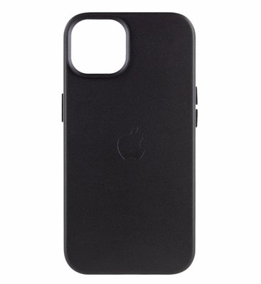 Чехол Leather Сase Кожаный Чехол для Apple iPhone 14 (6.1") Чёрный / Black 525731 фото