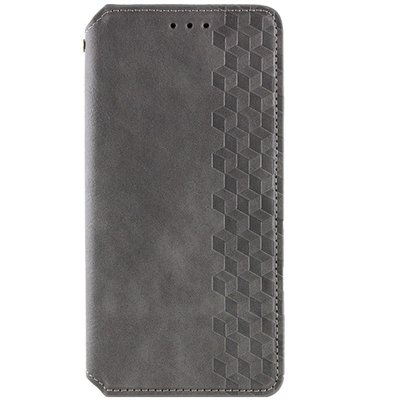 Кожаный чехол-книжка GETMAN Cubic (PU) для Samsung Galaxy S24 Серый | Grey 68156 фото