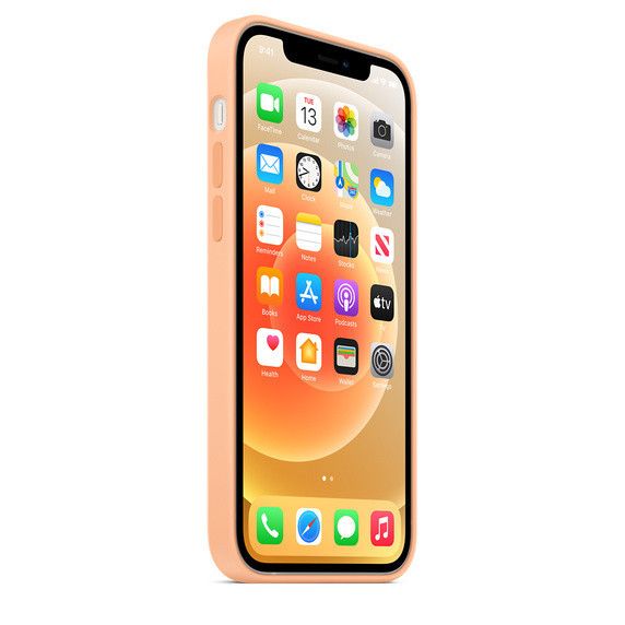 Чехол Silicone Case Full Protective (AA) для Apple iPhone 12 Pro Max (6.7") Оранжевый/Cantaloupe 38663 фото