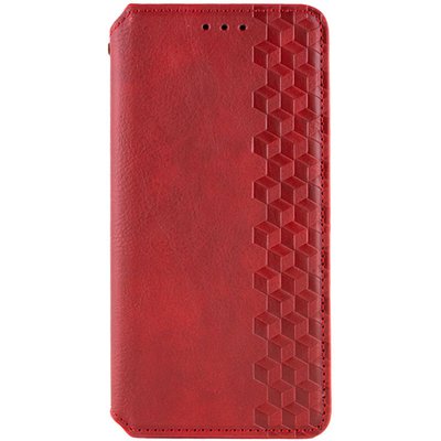 Кожаный чехол-книжка GETMAN Cubic (PU) для Samsung Galaxy S24 Красный | Red 68156 фото