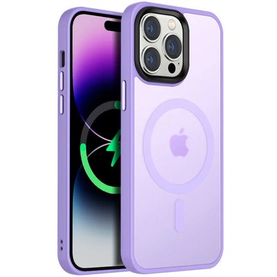 Чохол Metal Buttons with MagSafe Colorful для Apple iPhone 14 Pro 6.1'' Бузковий 64998 фото