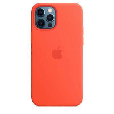 Чехол Silicone Case Full Protective (AA) для Apple iPhone 12 Pro Max (6.7") Оранжевый/Electric Orange 38663 фото