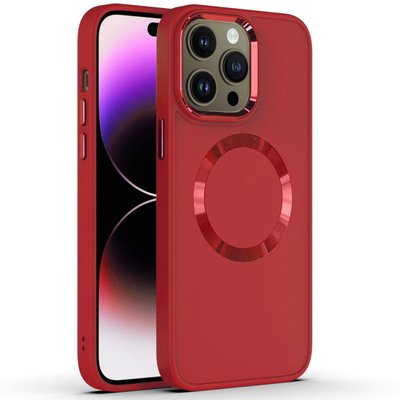 TPU чохол Bonbon Metal Style with MagSafe для Apple iPhone 15 Pro (6.1") Червоний | Red 69526 фото