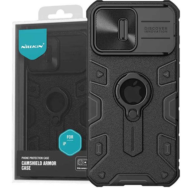 TPU+PC чехол Nillkin CamShield Armor (шторка на камеру) для Apple iPhone 15 Pro Max (6.7") Чёрный 66559 фото