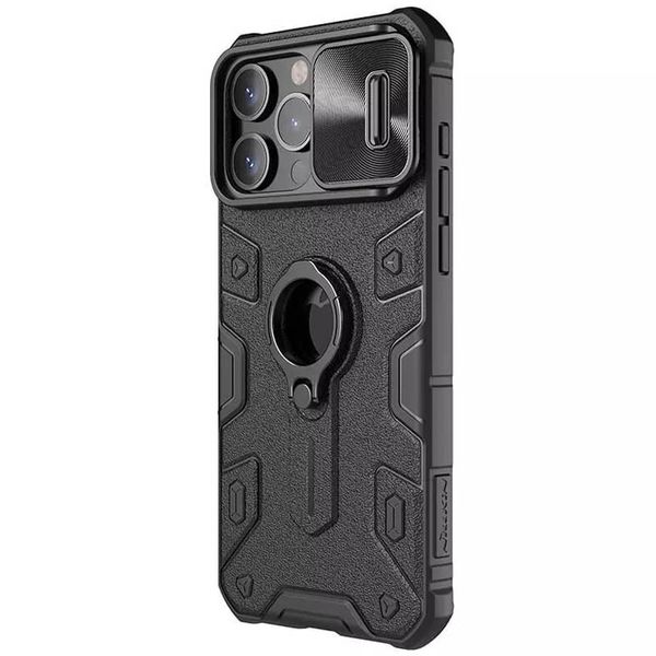 TPU+PC чохол Nillkin CamShield Armor (шторка на камеру) для Apple iPhone 15 Pro Max (6.7") Чорний 66559 фото