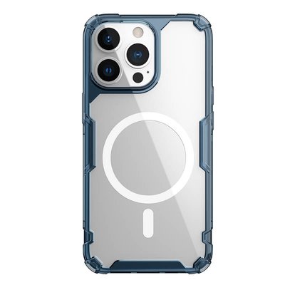 TPU чехол Nillkin Nature Pro Magnetic для Apple iPhone 15 Pro (6.1") Синий | Прозрачный 65681 фото