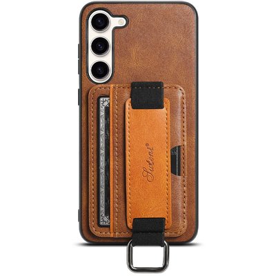 Кожаный чехол Wallet case and straps для Samsung Galaxy S24+ Коричневый | Brown 70068 фото