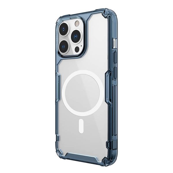 TPU чехол Nillkin Nature Pro Magnetic для Apple iPhone 15 Pro Max (6.7") Синий | Прозрачный 65682 фото