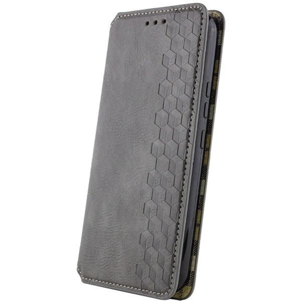 Кожаный чохол-книжка GETMAN Cubic (PU) для Samsung Galaxy S24+ Сірий | Grey 68157 фото