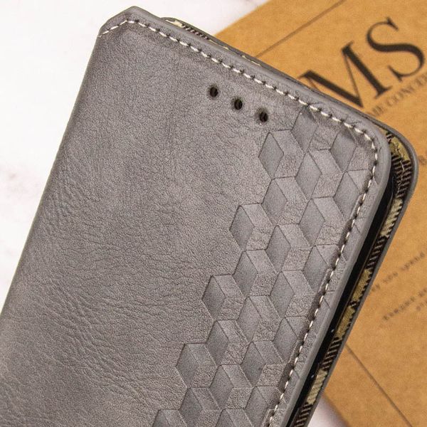 Кожаный чохол-книжка GETMAN Cubic (PU) для Samsung Galaxy S24+ Сірий | Grey 68157 фото