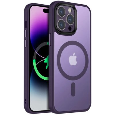 Чехол Metal Buttons with MagSafe Colorful для Apple iPhone 15 6.1'' Фиолетовый | Purple 65601 фото