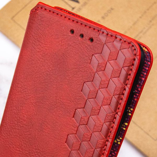 Кожаный чохол-книжка GETMAN Cubic (PU) для Samsung Galaxy S24+ Червоний | Red 68157 фото