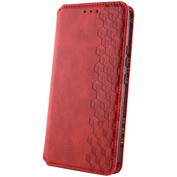 Кожаный чохол-книжка GETMAN Cubic (PU) для Samsung Galaxy S24+ Червоний | Red 68157 фото