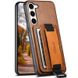 Кожаный чехол Wallet case and straps для Samsung Galaxy S24 Коричневый | Brown 70066 фото 3