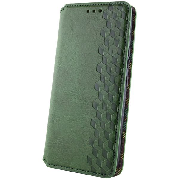 Кожаный чехол-книжка GETMAN Cubic (PU) для Samsung Galaxy S24+ Зелёный | Green 68157 фото