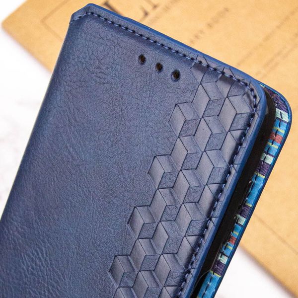 Кожаный чехол-книжка GETMAN Cubic (PU) для Samsung Galaxy S24+ Синий | Blue 68157 фото