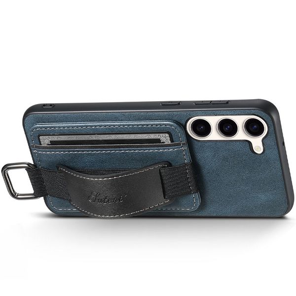 Кожаный чехол Wallet case and straps для Samsung Galaxy S24 Синий | Blue 70066 фото