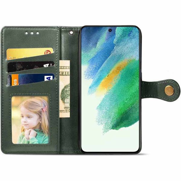 Кожаный чехол книжка GETMAN Gallant (PU) для Samsung Galaxy S24+ Зелёный | Green 68150 фото