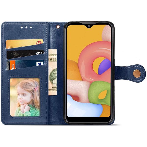 Кожаный чехол книжка GETMAN Gallant (PU) для Samsung Galaxy S24+ Синий | Blue 68150 фото