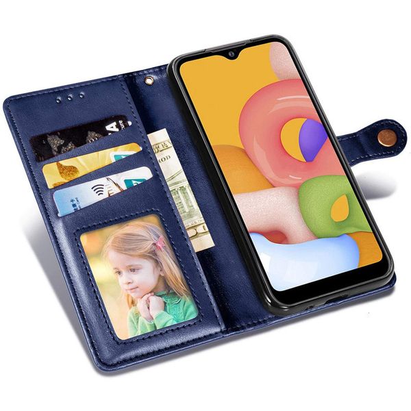 Кожаный чехол книжка GETMAN Gallant (PU) для Samsung Galaxy S24+ Синий | Blue 68150 фото