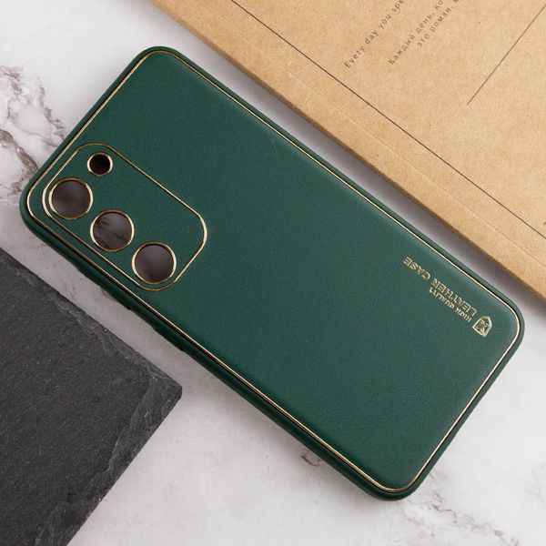 Кожаный чехол Xshield для Samsung Galaxy S24 Зелёный | Army Green 69350 фото