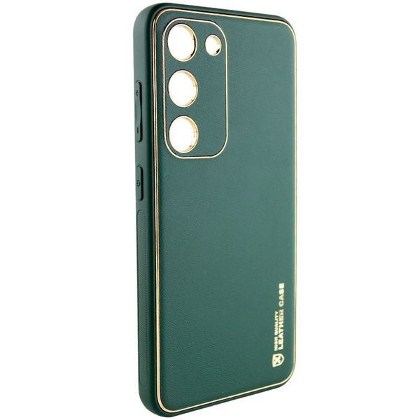 Кожаний чохол Xshield для Samsung Galaxy S24 Зелений | Army Green 69350 фото