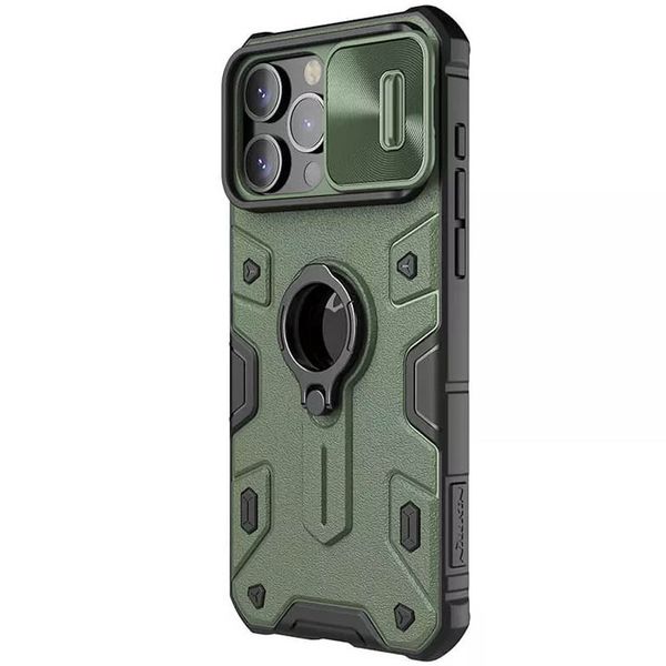 TPU+PC чехол Nillkin CamShield Armor (шторка на камеру) для Apple iPhone 15 Pro (6.1") Зелёный 66859 фото