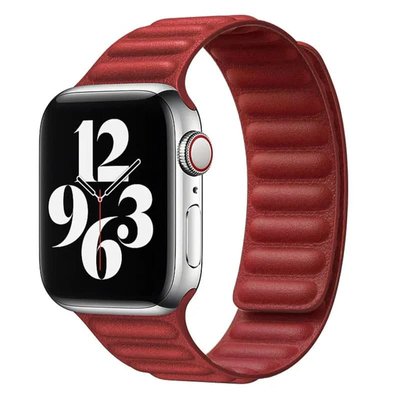 Кожаный ремешок Leather Link для Apple watch 38mm/40mm Красный | Red 7746182 фото