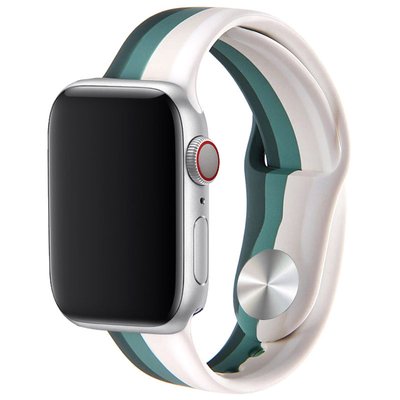 Силиконовый ремешок Rainbow для Apple watch 38mm/40mm Бело-Зелёный 9834738-ZhB фото