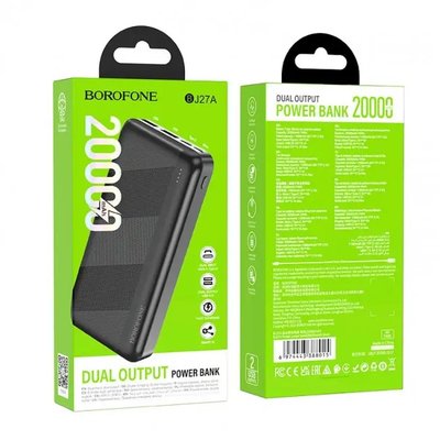 Портативная батарея Power Bank Borofone J27A 20000 mAh 2xUSB/1xType-C Black 11366 фото