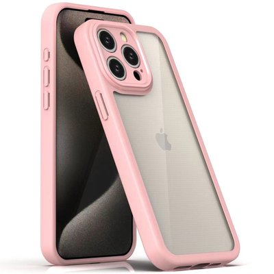 TPU чохол Transparent + Colour 1,5mm для Apple iPhone 15 Pro (6.1") Рожевий | Pink 70573 фото